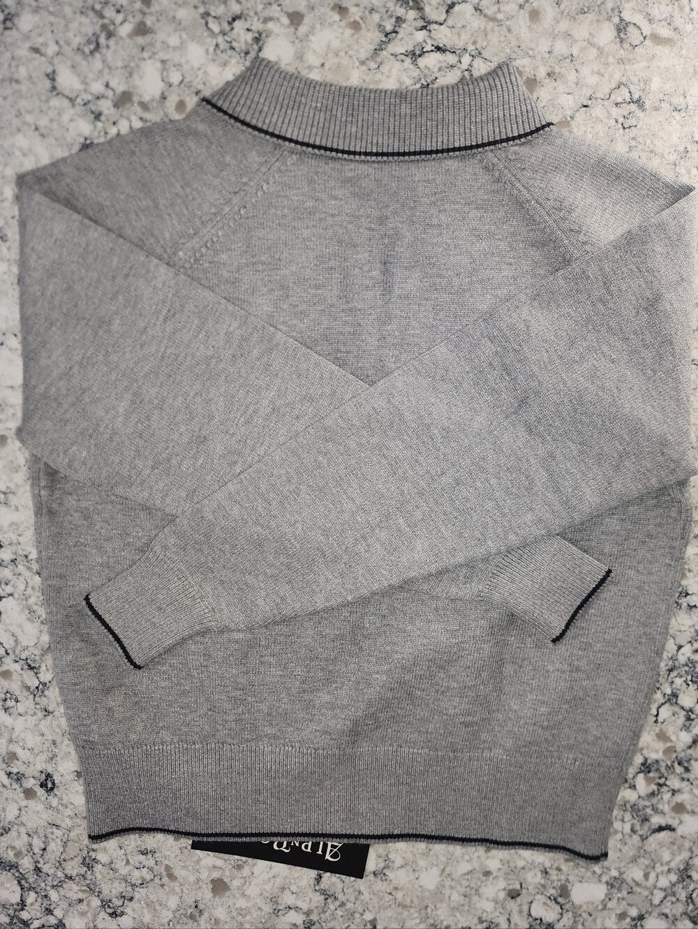 Alp N Rock Ladies Soren Polo Silver Gray Collared Knit Sweater Size Med. - Picture 5 of 7